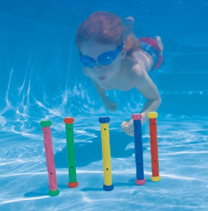 Intex Underwater Swimming/ Diving Swimming Pool Toy Play Sticks (15 Pack) 55504