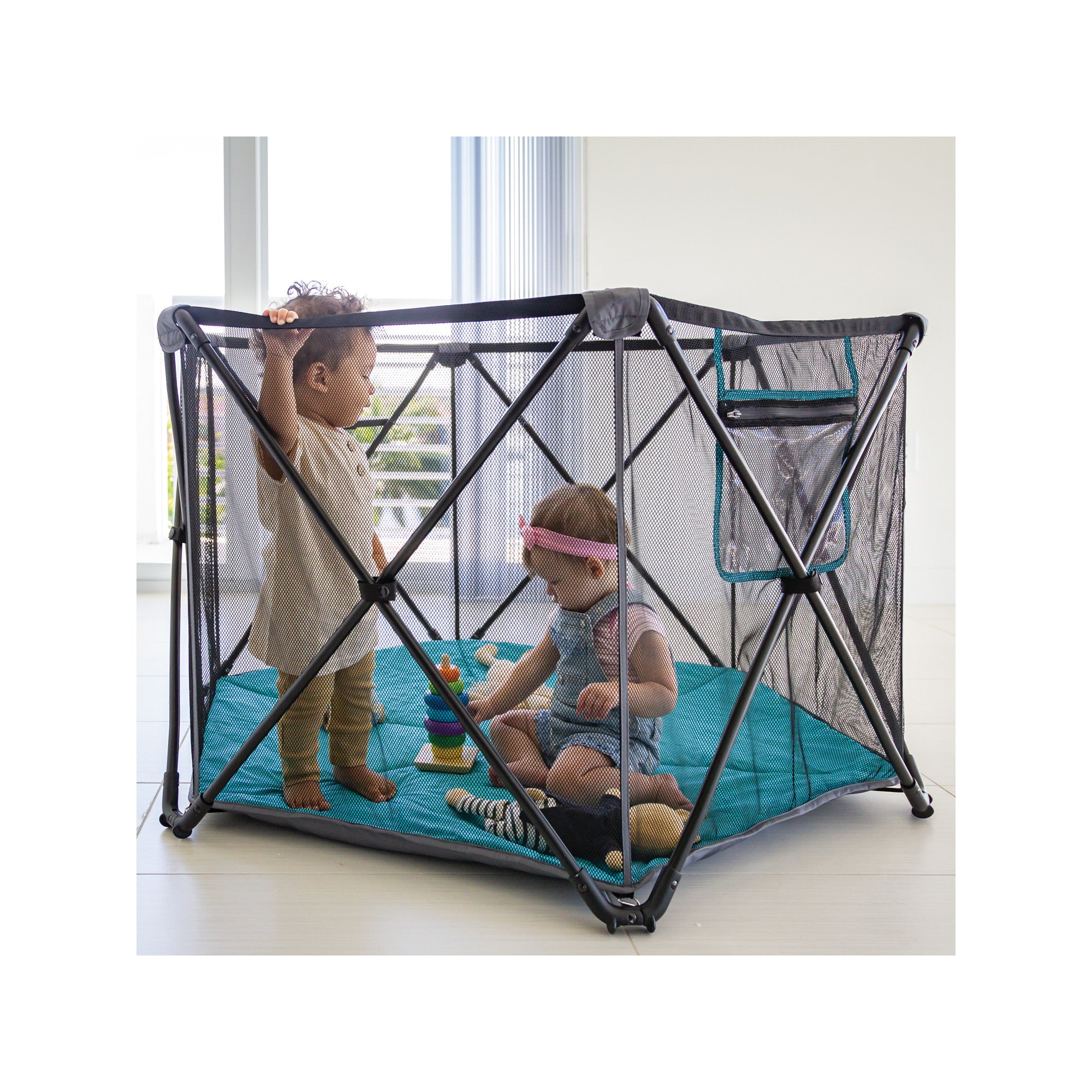 Evenflo Play Away Indoor and Outdoor Portable Playard with Canopy, Cedar Grove - VMInnovations