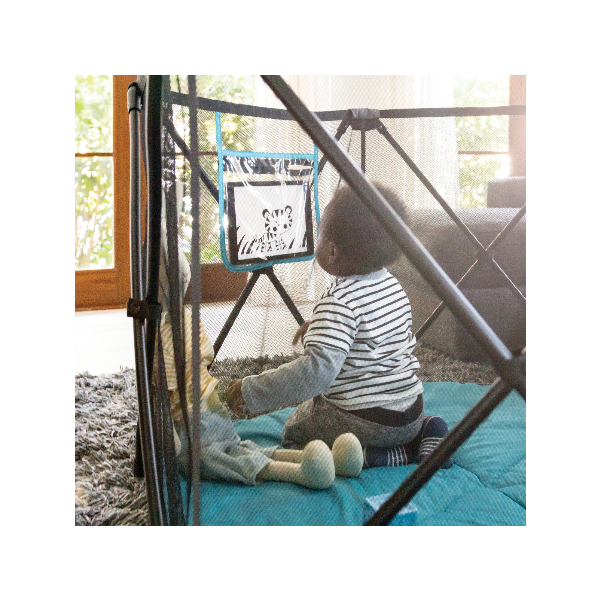 Evenflo Play Away Indoor and Outdoor Portable Playard with Canopy, Cedar Grove