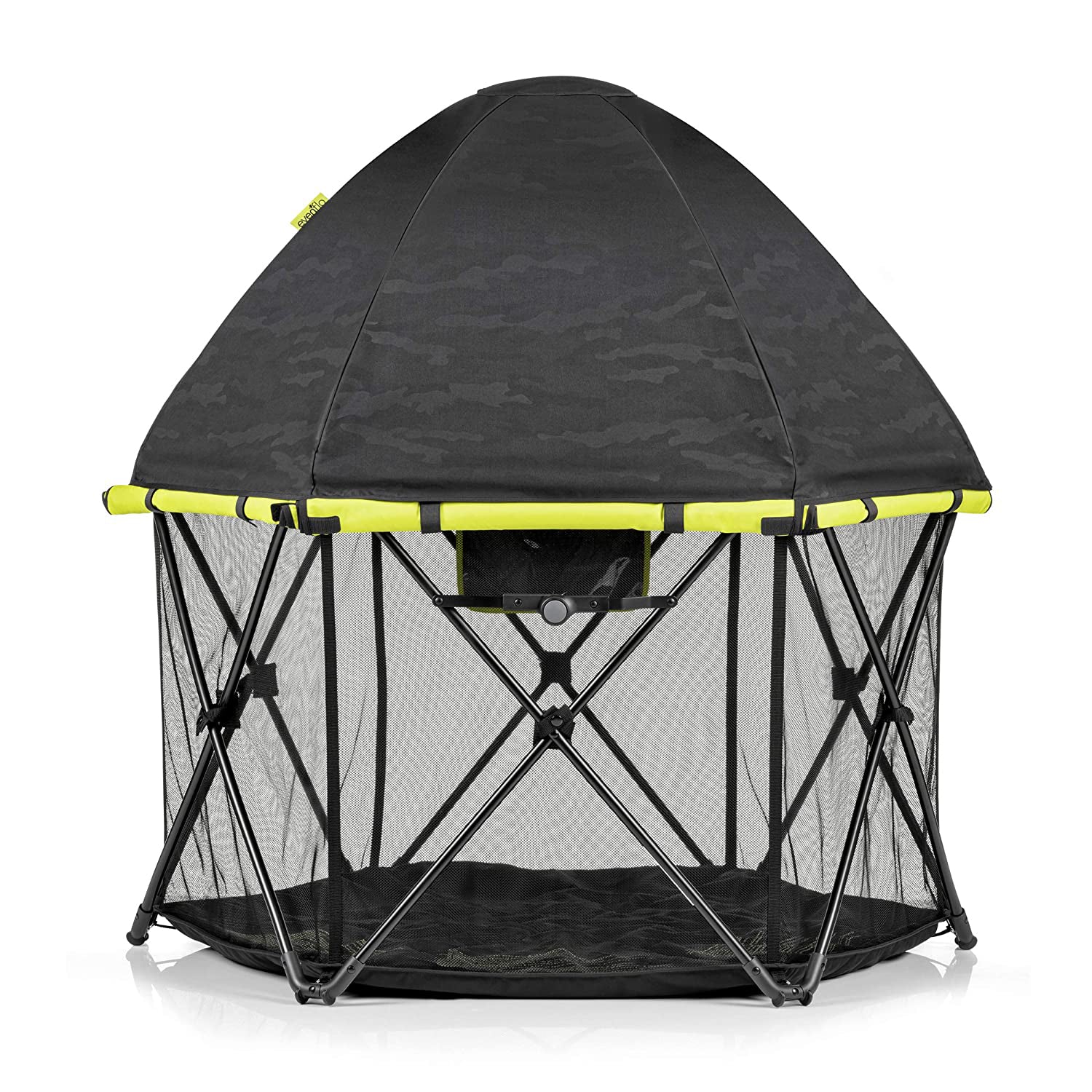 Evenflo Play Away Portable Indoor and Outdoor Lightweight Playard Deluxe, Black - VMInnovations