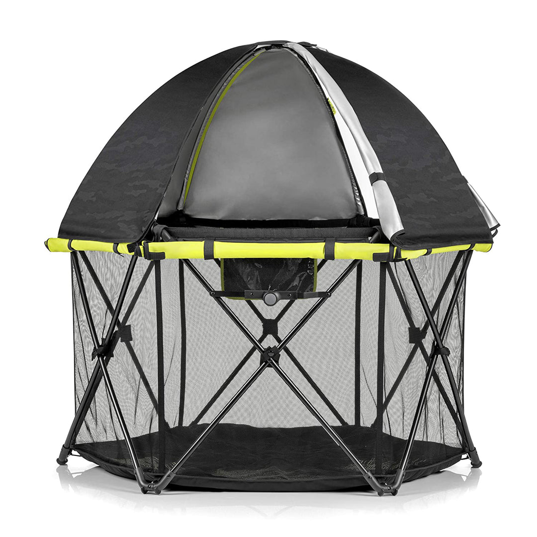 Evenflo Play Away Portable Indoor and Outdoor Lightweight Playard Deluxe, Black - VMInnovations