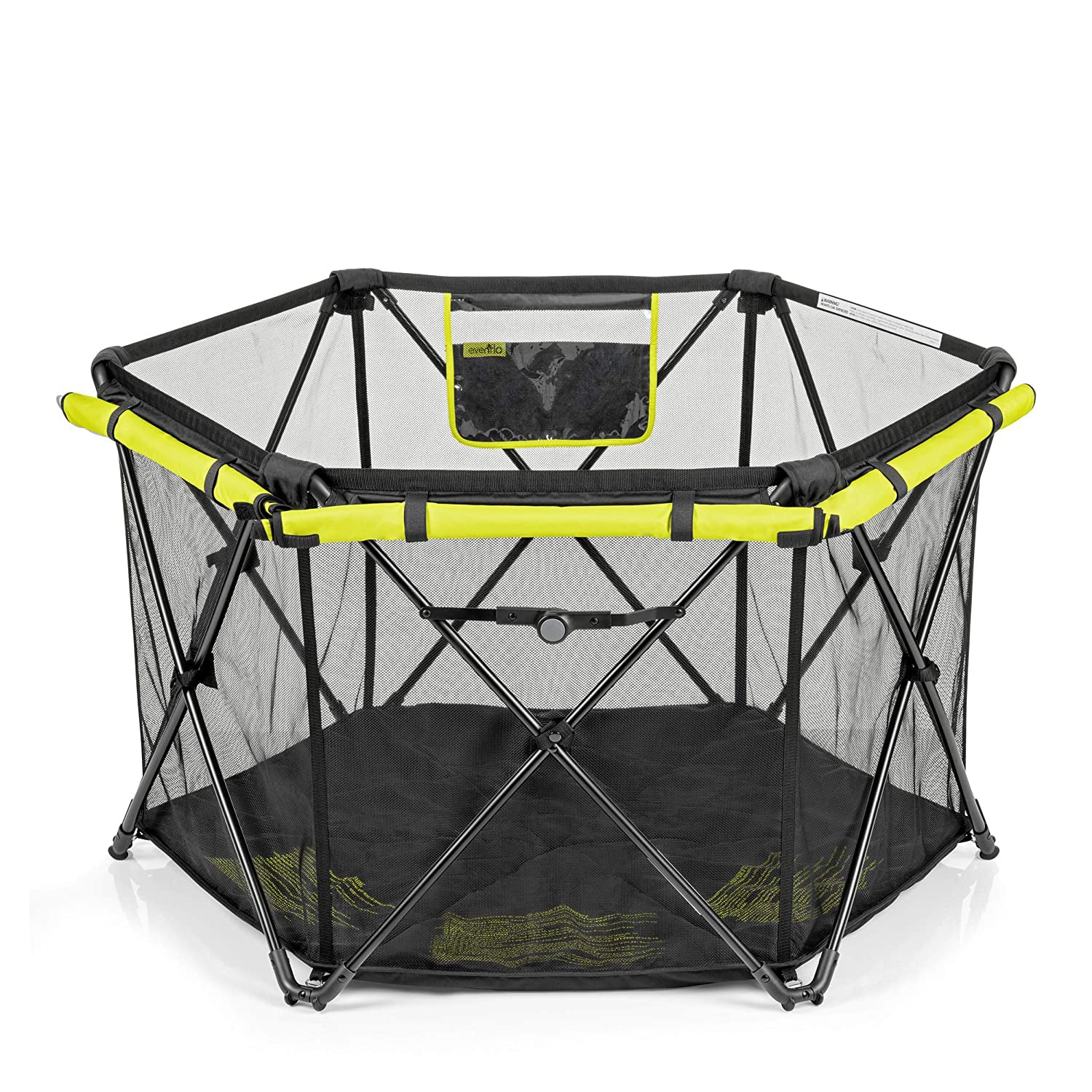 Evenflo Portable Indoor & Outdoor Lightweight Playard Deluxe, Black (Open Box)
