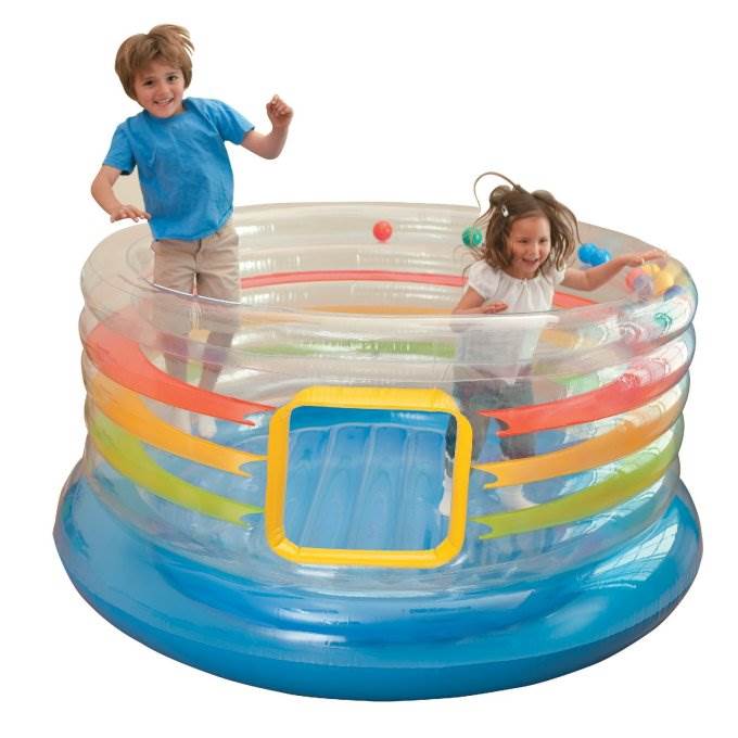 INTEX Inflatable Jump-O-Lene Transparent Kids Bouncer & Quick Fill Air Pump