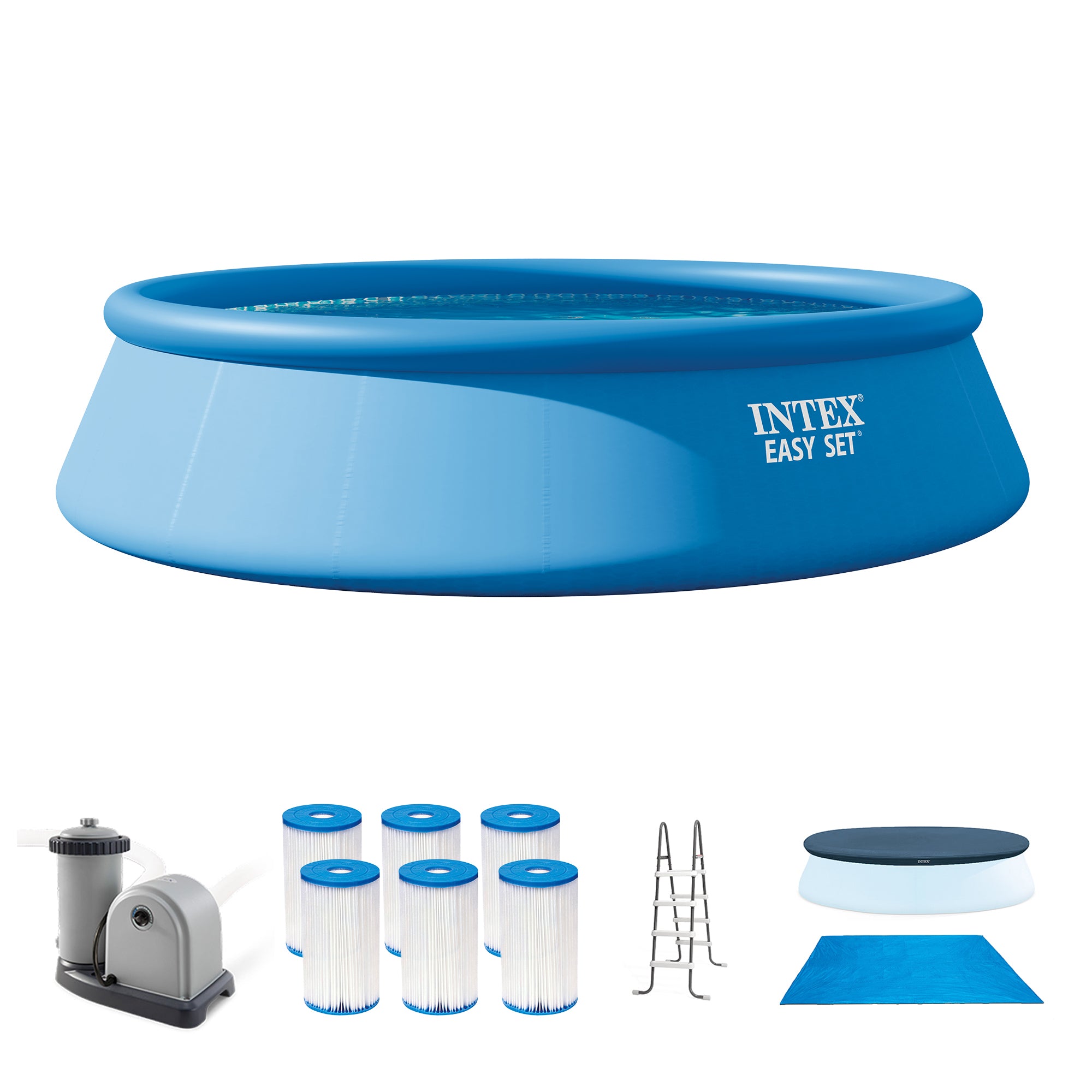 Intex 18' x 48" Inflatable Above Ground Pool Set with Filter Cartridges (6 Pack) - VMInnovations