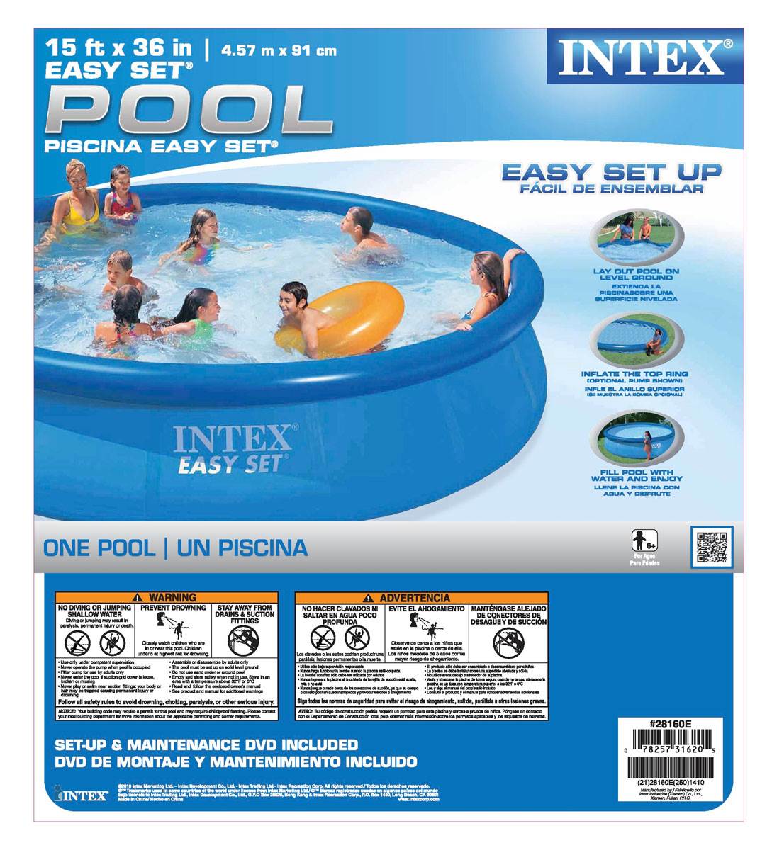 Intex 15' x 36" Easy Set Above Ground Swimming Pool & 1000 GPH Filter Pump