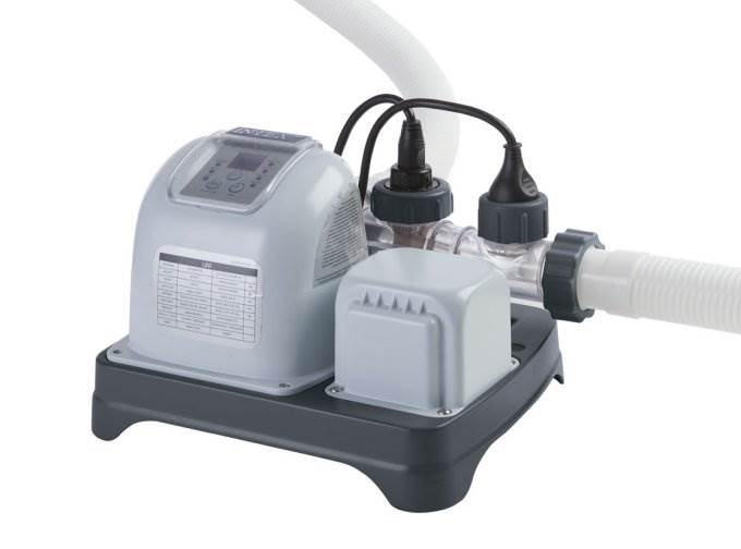 Intex 2100 GPH Krystal Clear Sand Filter Pool Pump & Saltwater Chlorniator