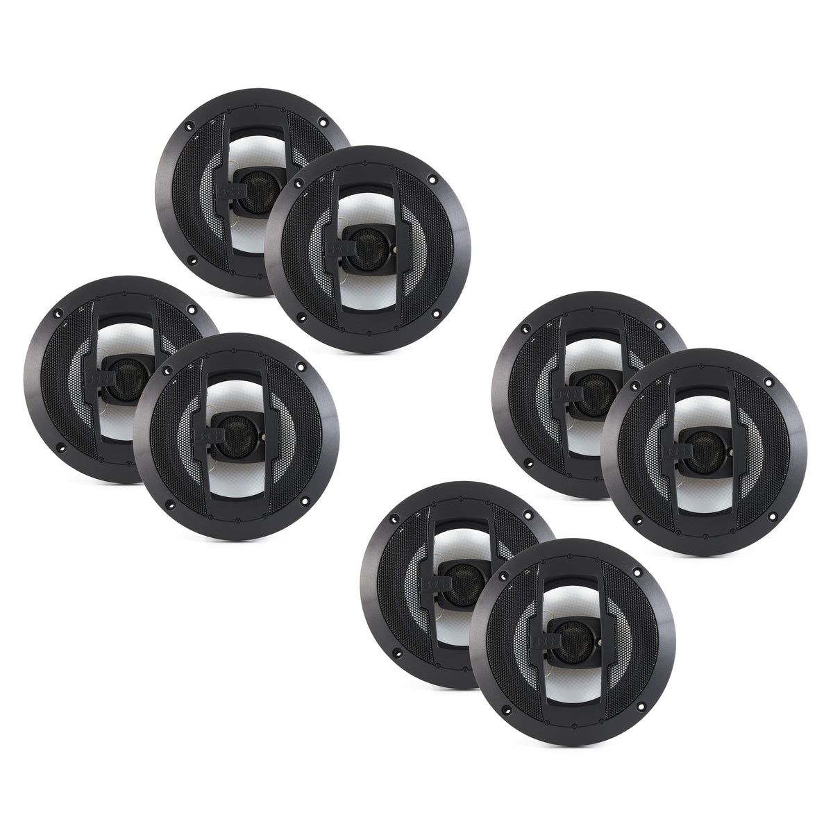 Boss 6.5 Inch 300W 3 Way Car Audio Coaxial 4 Ohm Stereo Speakers Pair (4 Pack)