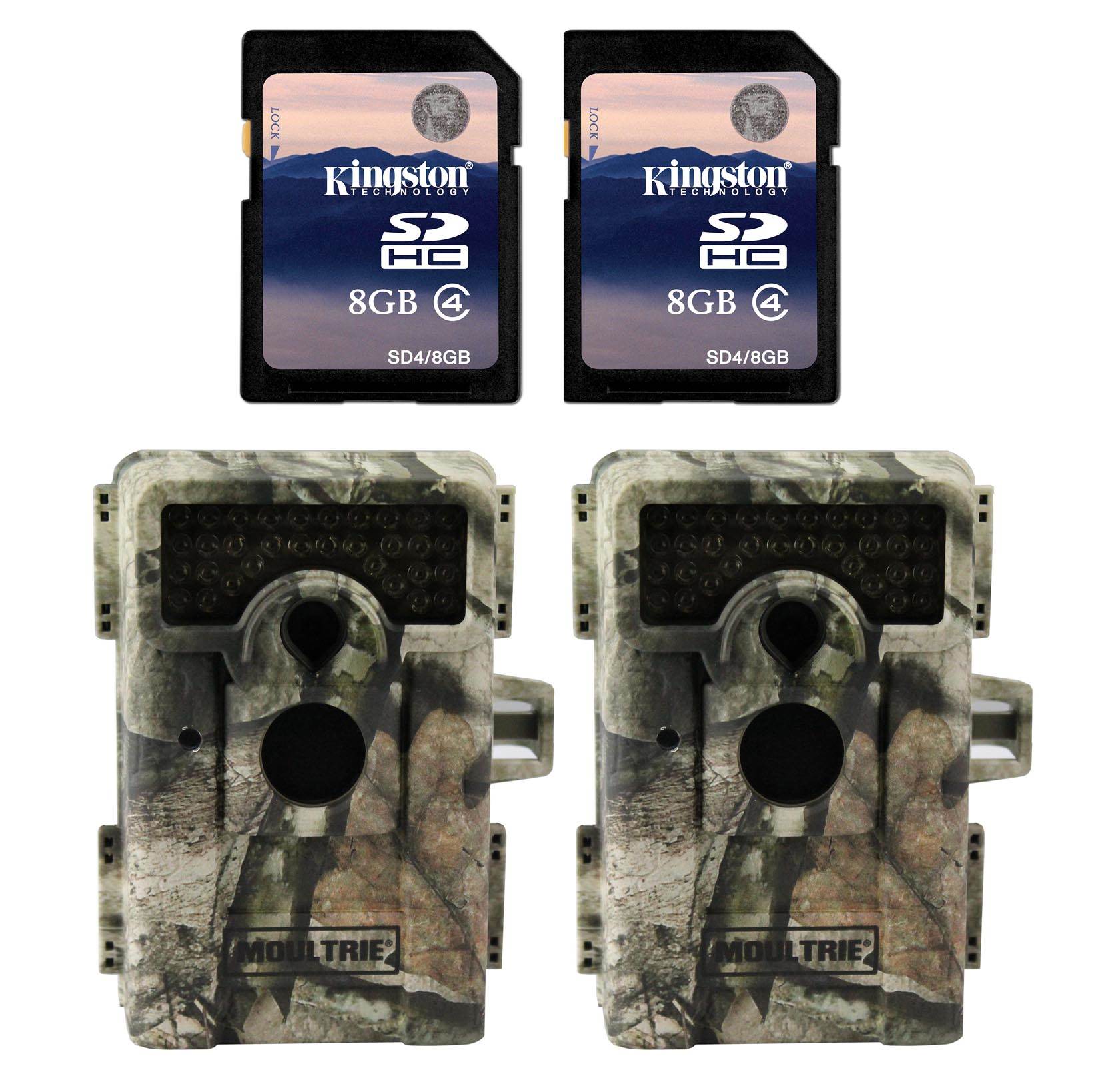 MOULTRIE Game Spy M-990i No Glow Infrared Digital Game Cameras + SD Cards (2 Pk)