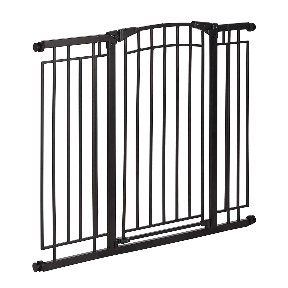 Evenflo 36" Adjustable Multi Use Metal Décor Indoor Baby Pet Safety Gate, Black
