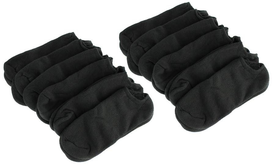NEW! 12 Pairs Starter SM47106 Men's No Show Crew Socks Shoe Black | Size 6-12