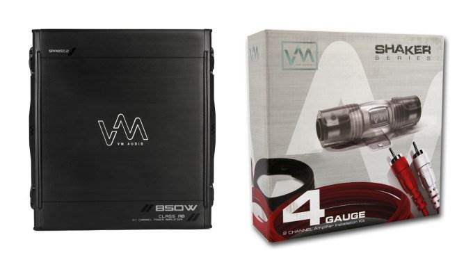 NEW VM Audio SRA850.2 850W 2/1 Channel Car Amplifier Amp + 4 Gauge Wiring Kit