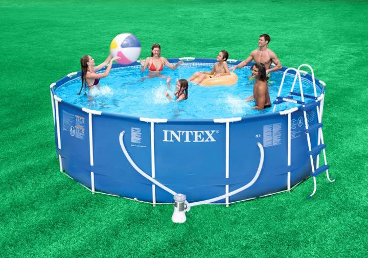 INTEX 15' x 42" Metal Frame Swimming Pool Set w/ 1000 GPH Filter Pump (Open Box)