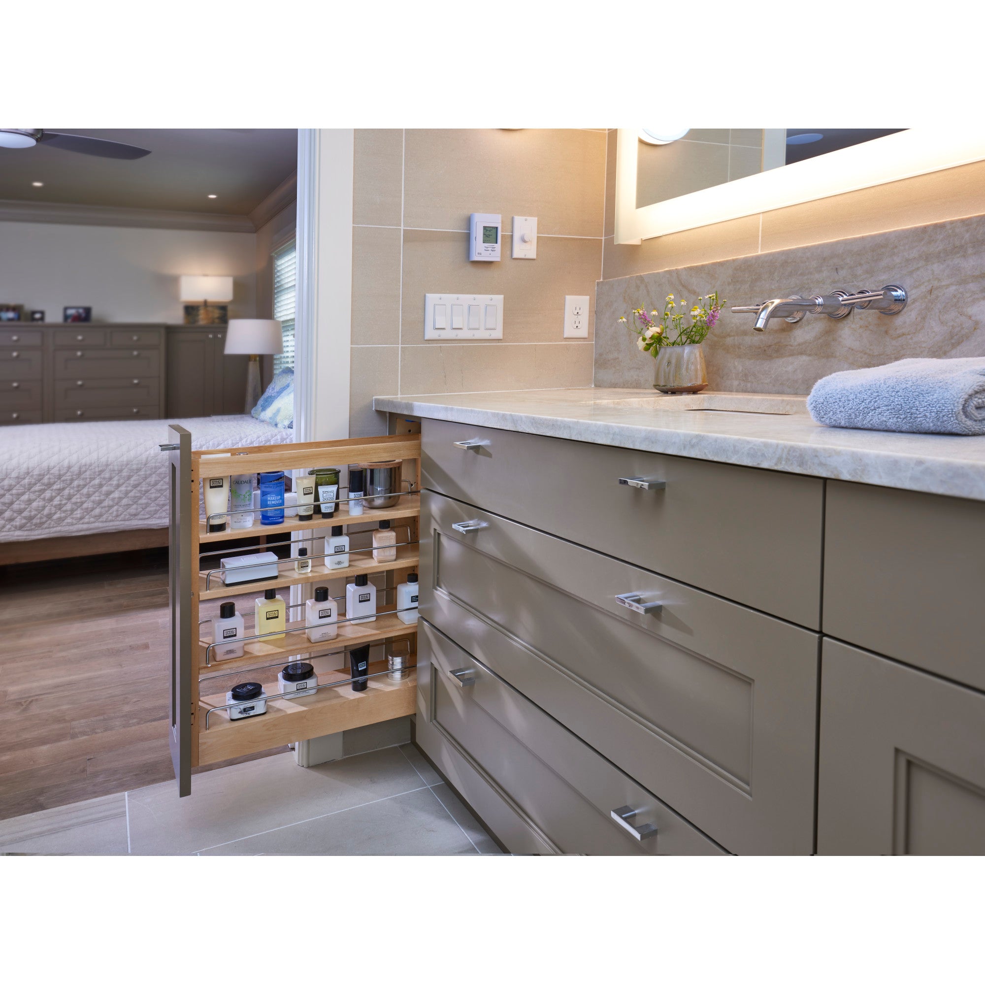 Rev-A-Shelf 5" Pullout Vanity Storage Organizer for Base Cabinets, 448-BC19-5C - VMInnovations