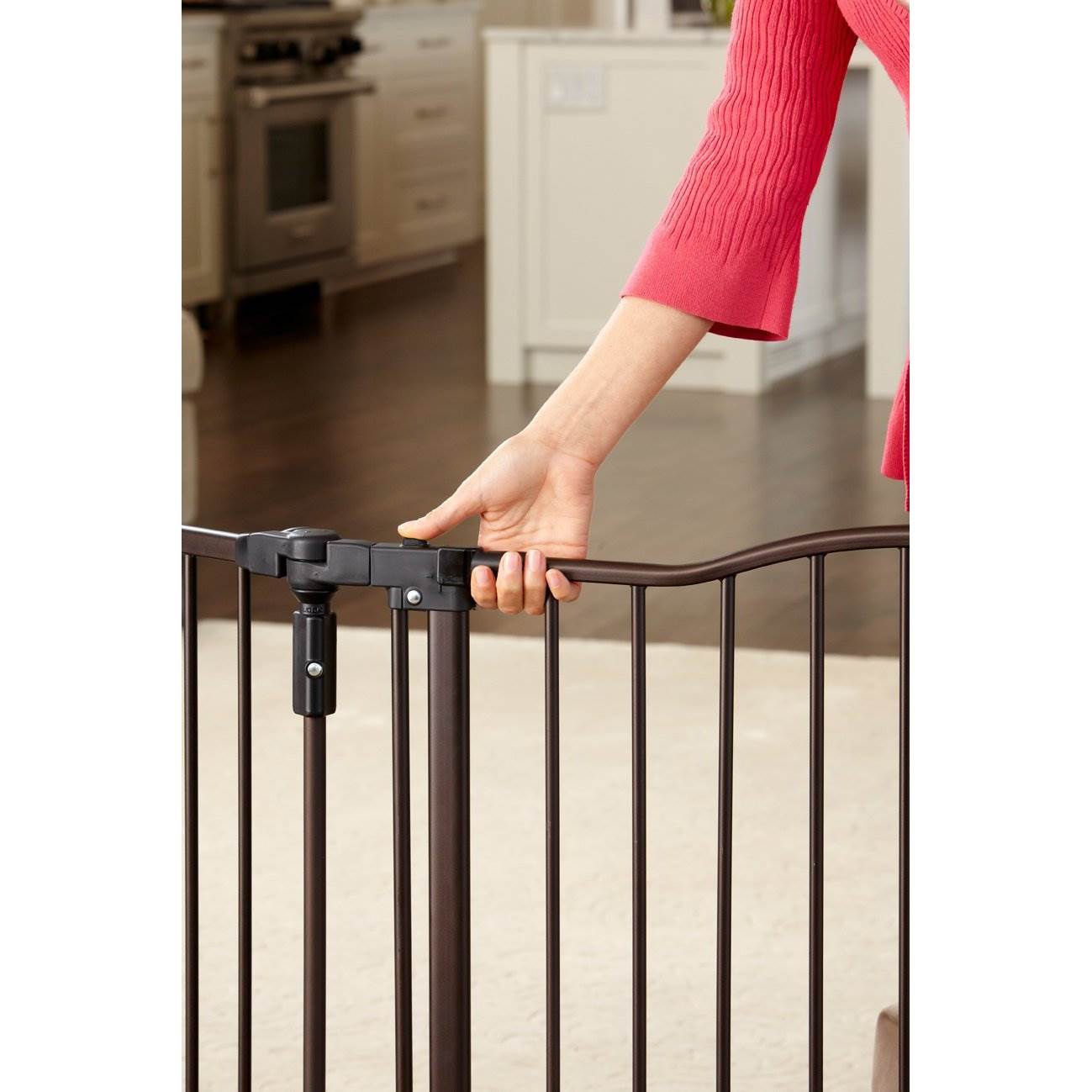 North States Deluxe Decor 38-71" Wide Baby & Pet Metal Gate, Matte Bronze (Used)