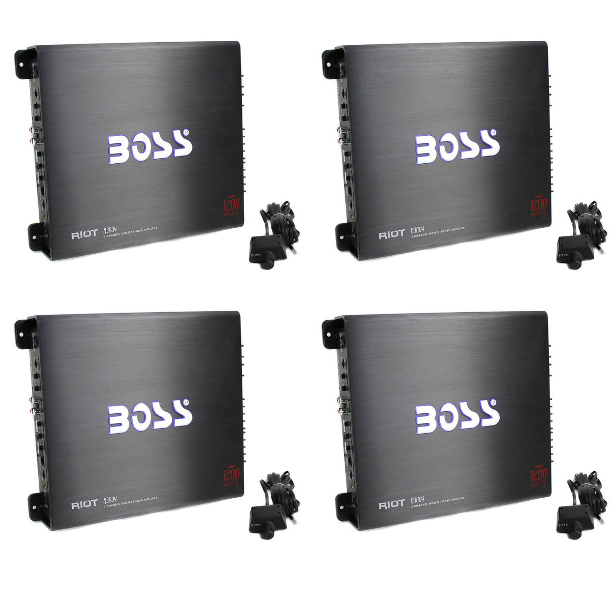 BOSS Audio R3004 1200W 4 Channel Car Amplifier Power Stereo Amp+Remote (4 Pack)