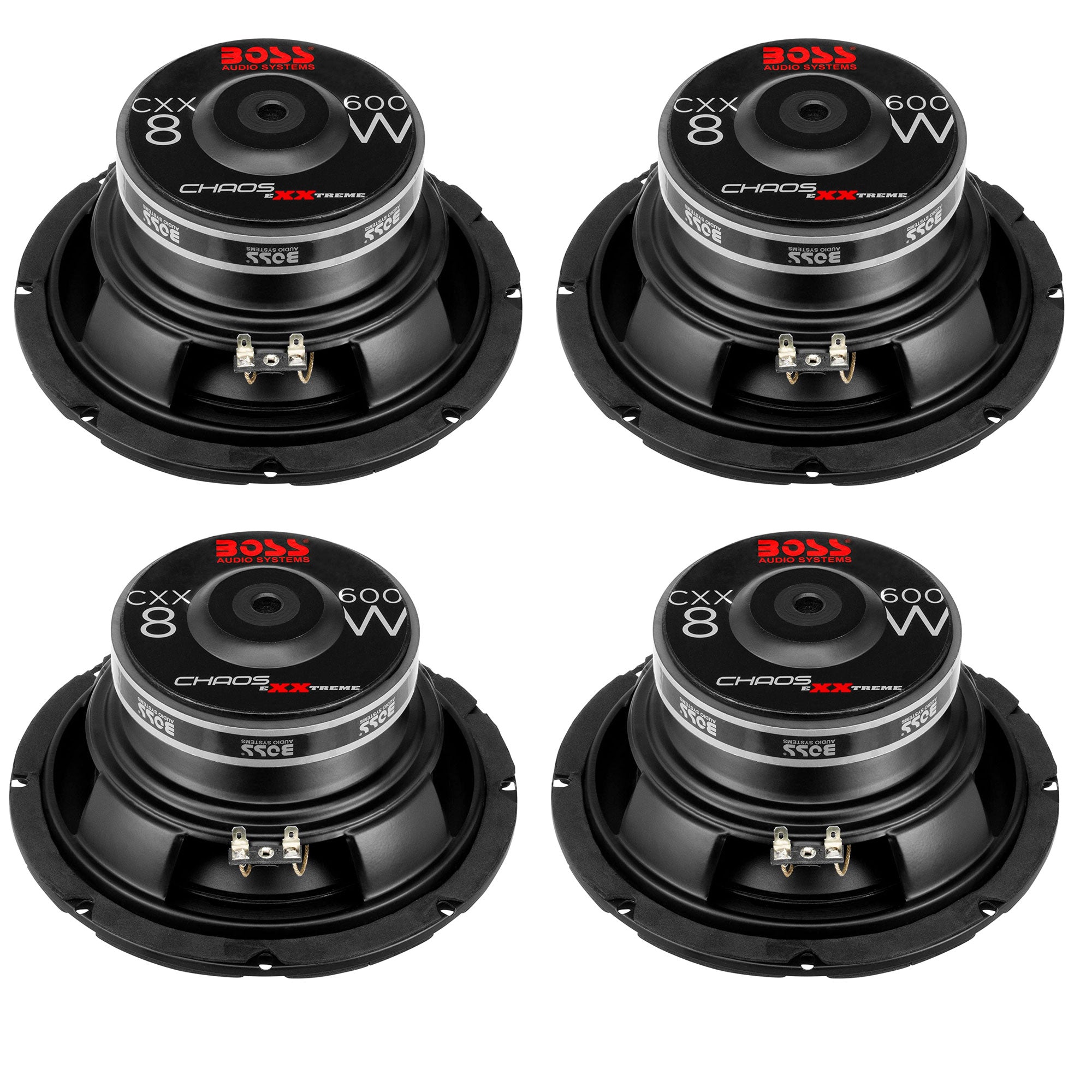 BOSS Audio Systems 600-Watt 8-Inch Car Subwoofer Audio Speaker, Single (4 Pack)