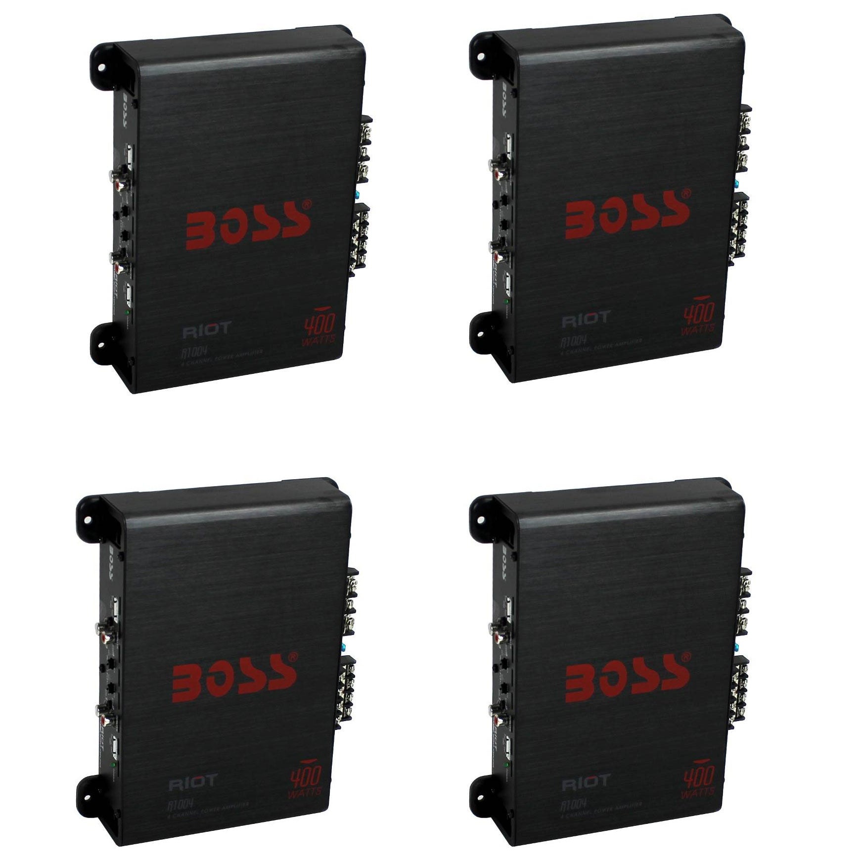 BOSS Audio Riot R1004 400W 4 Channel Car Amplifier MOSFET Amp (4 Pack) - VMInnovations