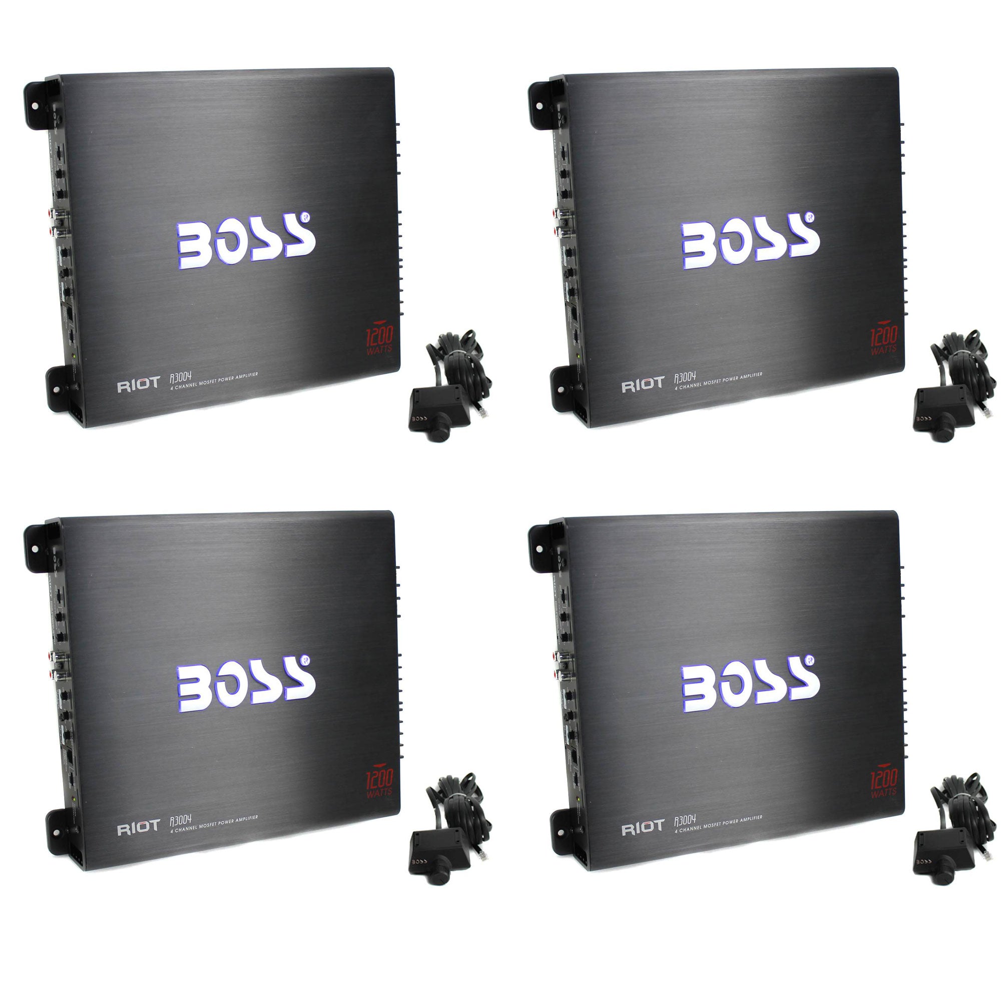 BOSS Audio R3004 1200W 4 Channel Car Amplifier Power Stereo Amp+Remote (4 Pack)