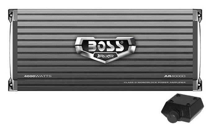 BOSS AR4000D 4000W Mono D Car Audio Amplifier Amp w/Remote + 4 Gauge Amp Kit Red