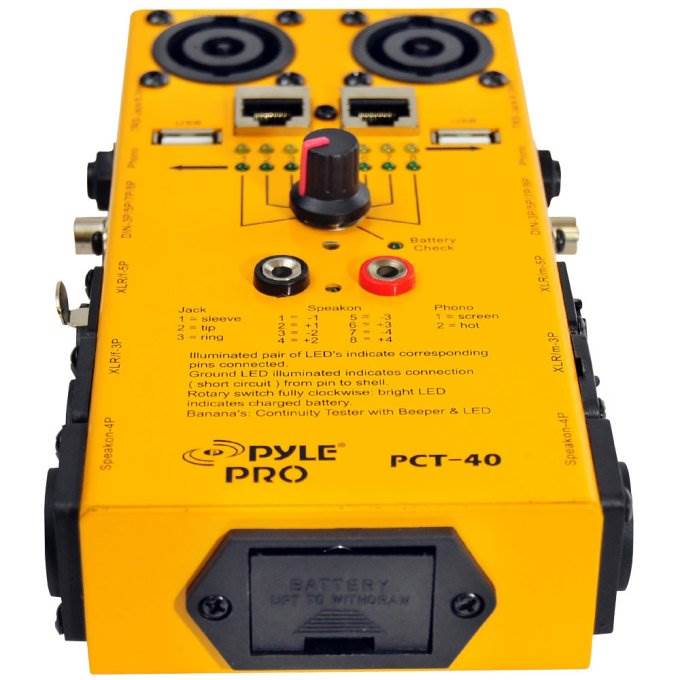 2) PYLE PRO PCT40 12 IN 1 Plug Audio LED Cable Electrical Testers 1/4"/XLR/USB