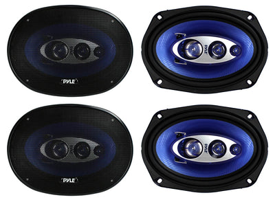 Pyle PL6984BL 6x9" 800 Watts 4-Way Car Coaxial Speakers Audio Stereo Blue