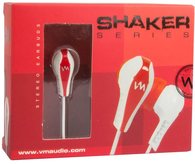 2 VM Audio SREB3 In Ear Earphones Earbuds MP3/iPod iPhone Headphones - White Red