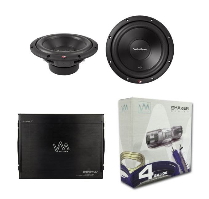 2) Rockford Fosgate 10" 1000 Watt Car Subs R2D410 + 1800W Amplifier + Amp Kit