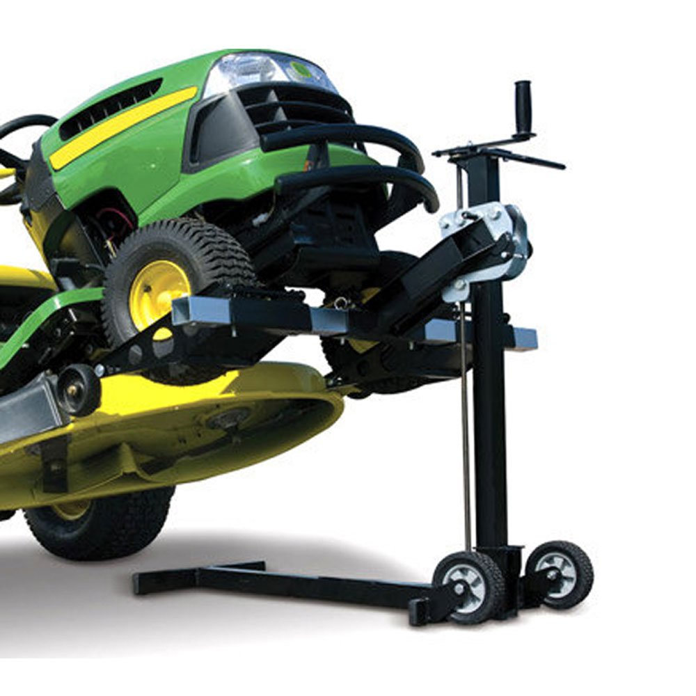 MoJack Flat Folding 500lb max Riding Lawn Mower Lift Jack, Certified Refurbished