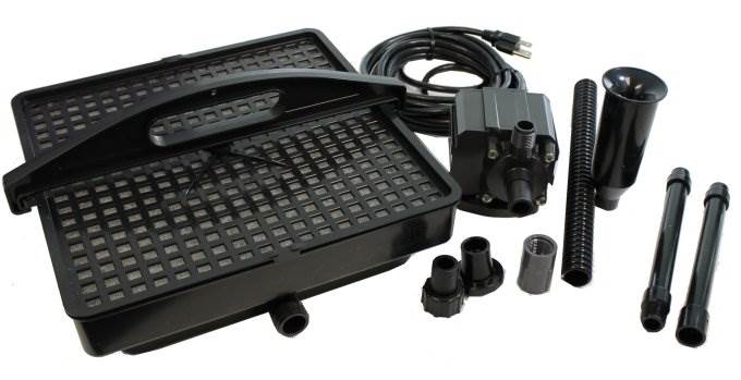 (2) PONDMASTER 1700 Pond Fountain Pump Filter Kits & Fountain Head Sets - 02217