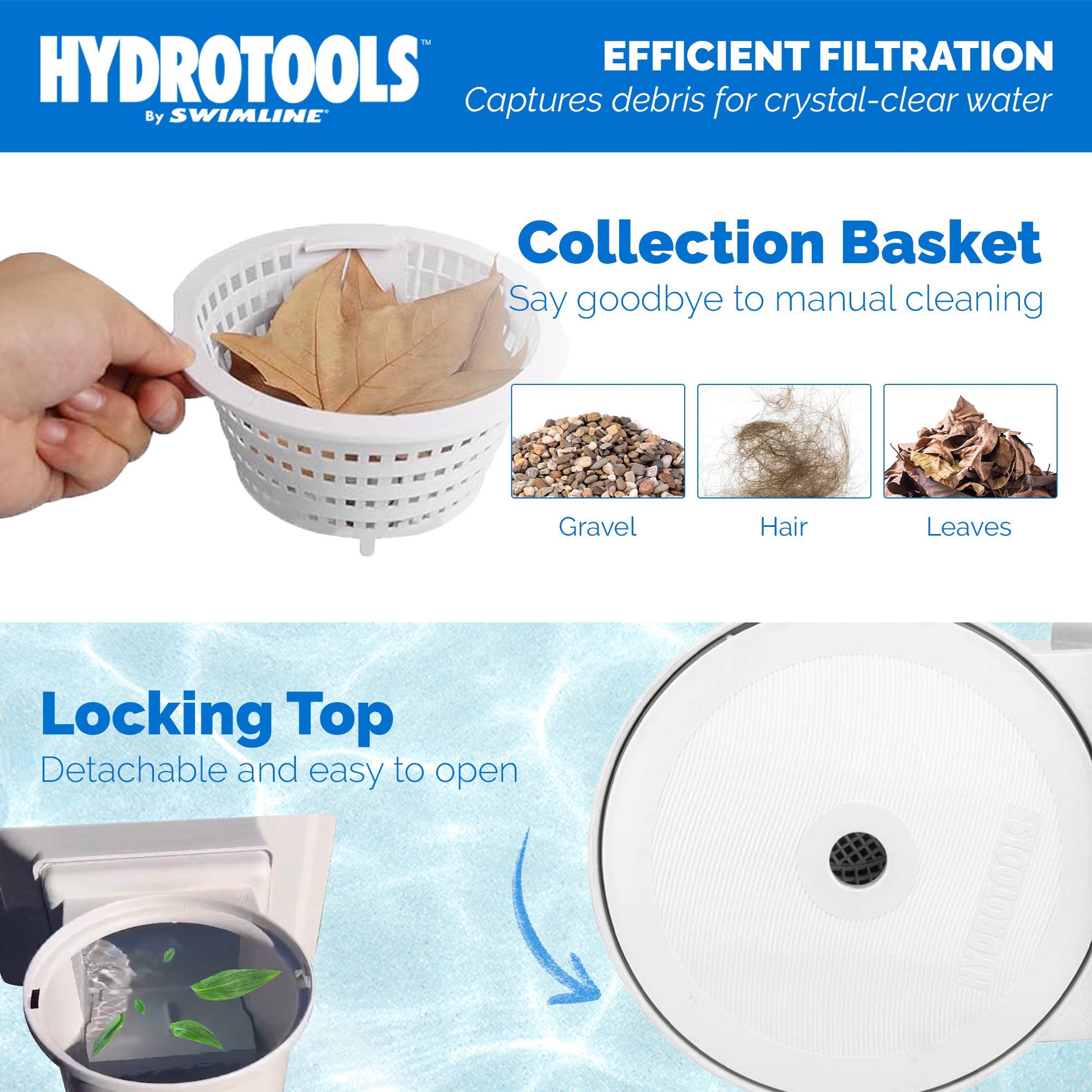 Hydrotools Standard ABS Thru-Wall Pool Skimmer (Used) (2 Pack) - VMInnovations