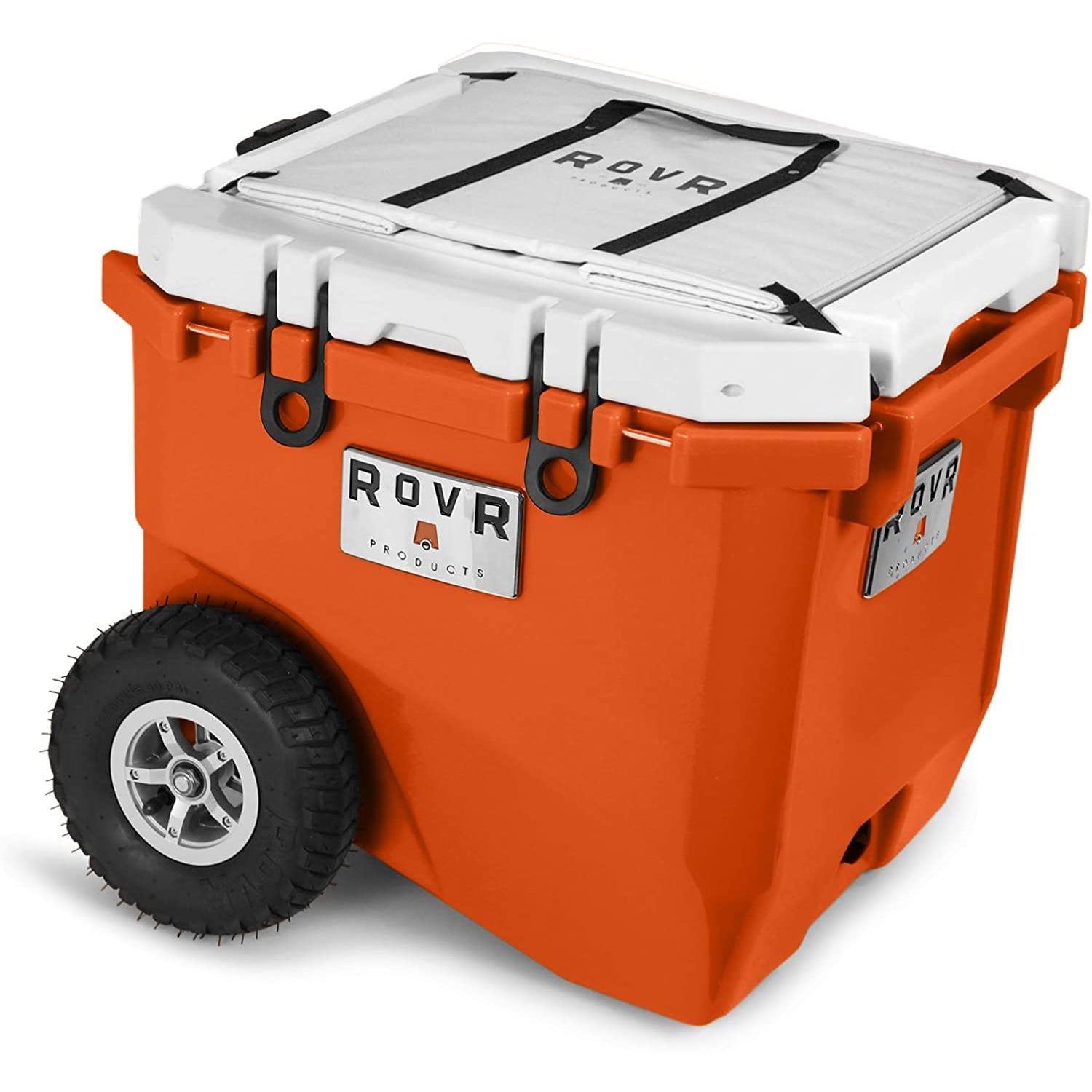 RovR RollR Rolling Outdoor Insulated Cooler w/ Wheels, 45 Quart, White (Used)