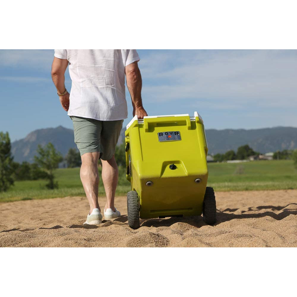 RovR RollR Portable Rolling Insulated Cooler w/ Wheels, 45 Quart, Green (Used)