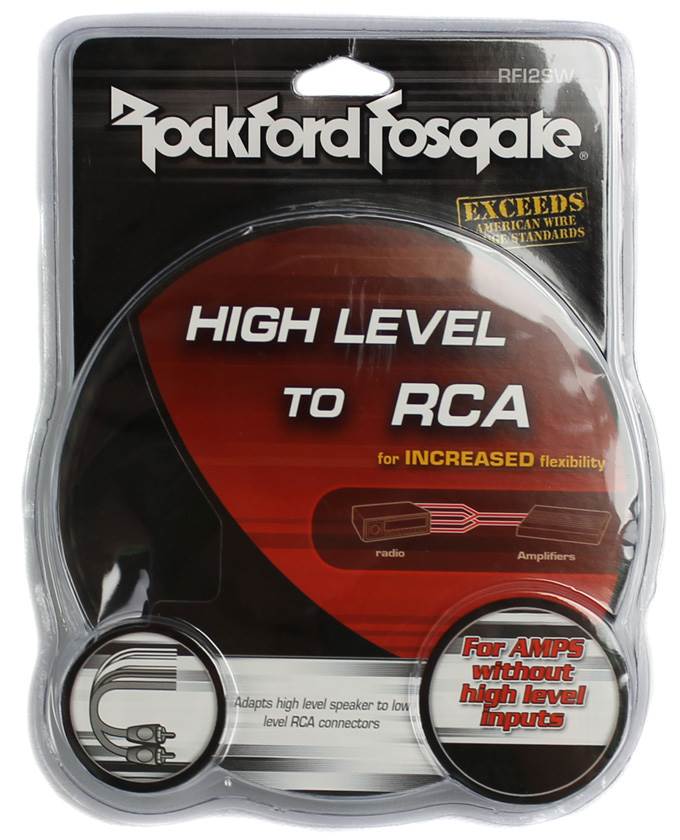 Rockford Fosgate RFI2SW High to Low Level Male RCA Converter Adaptor | RFI2SW