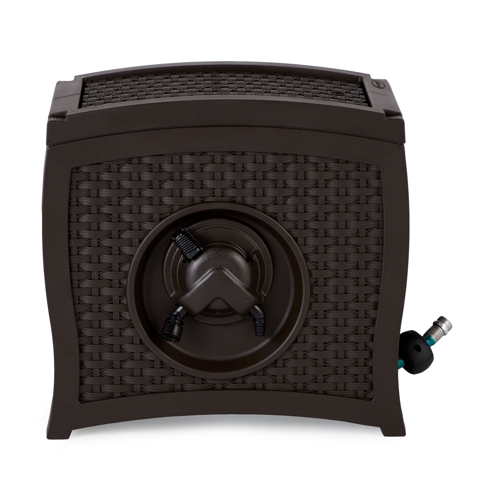 Suncast 125 Ft Garden Yard Hose Wicker Reel Touch and Go - Mocha (Open Box)