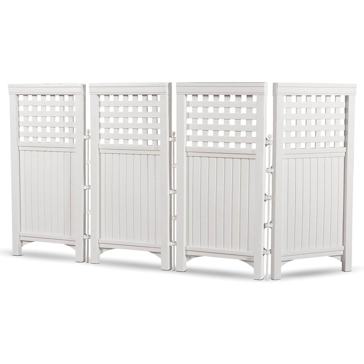 Suncast Garden Yard 4 Panel Screen Enclosure Gated Fence, White (For Parts)