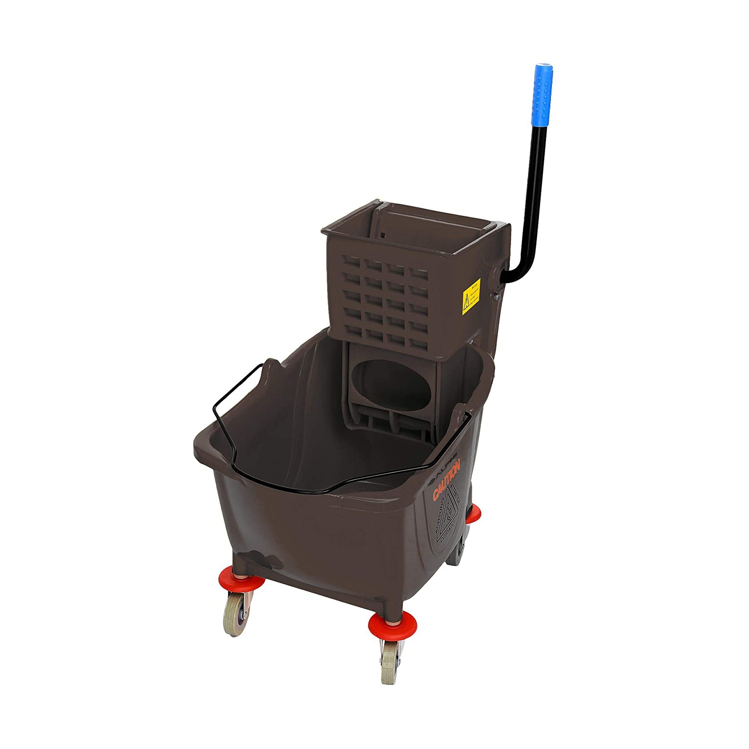 Alpine Industries 36 Quart Mop Bucket w/ Side Wringer & Wheels, Brown (Open Box)
