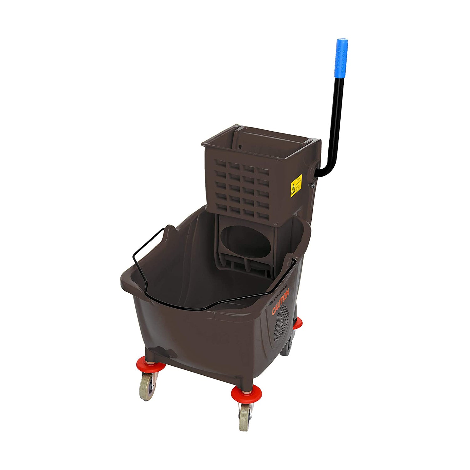 Alpine Industries 36 Quart Mop Bucket w/ Side Wringer & Wheels, Brown (Open Box)