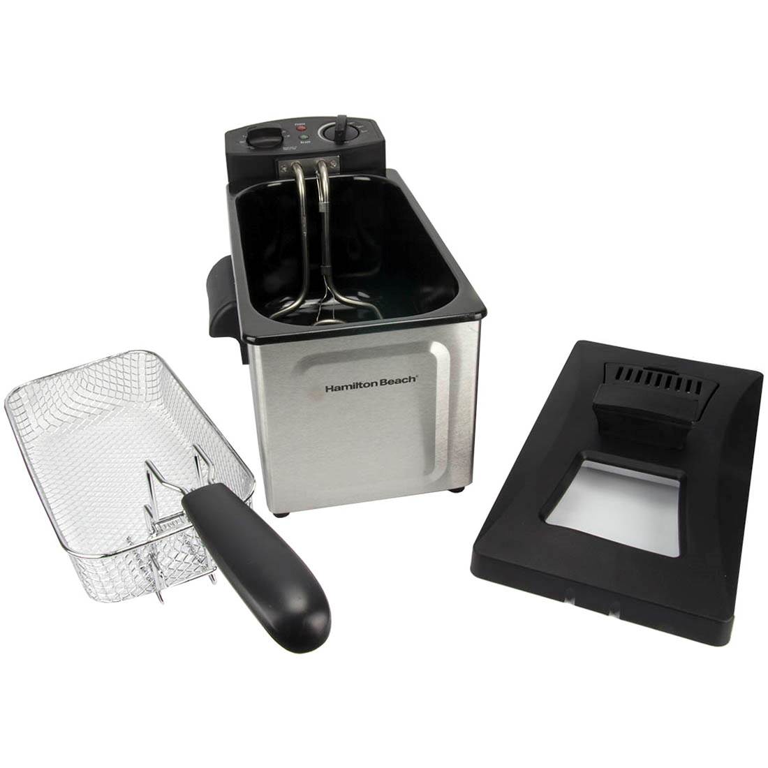 Hamilton Beach 8 Cup Fast Cooking Stainless Steel Deep Fryer with Lid | 35200
