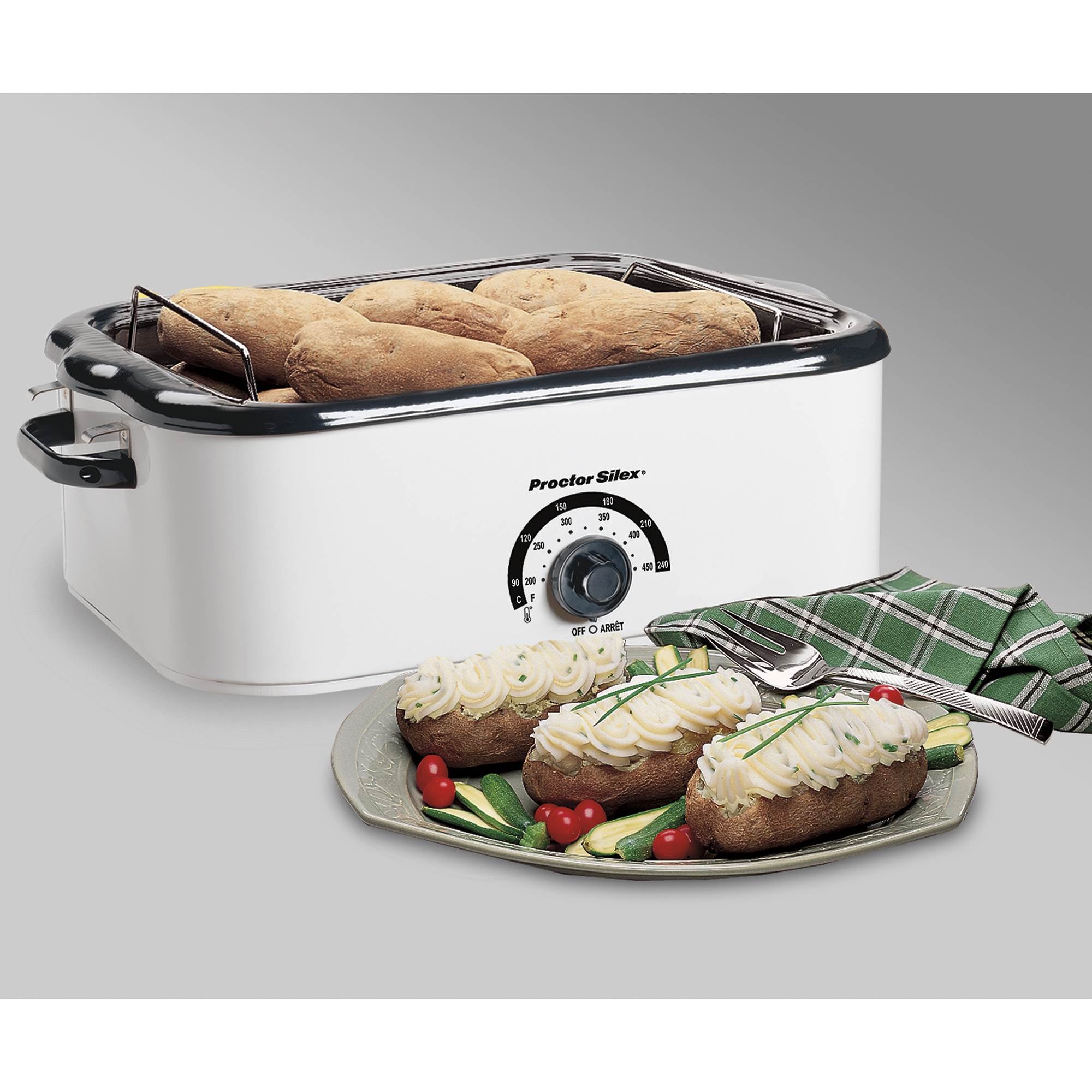 Proctor Silex 18-Quart Portable Kitchen Countertop Roaster Oven White (Open Box)