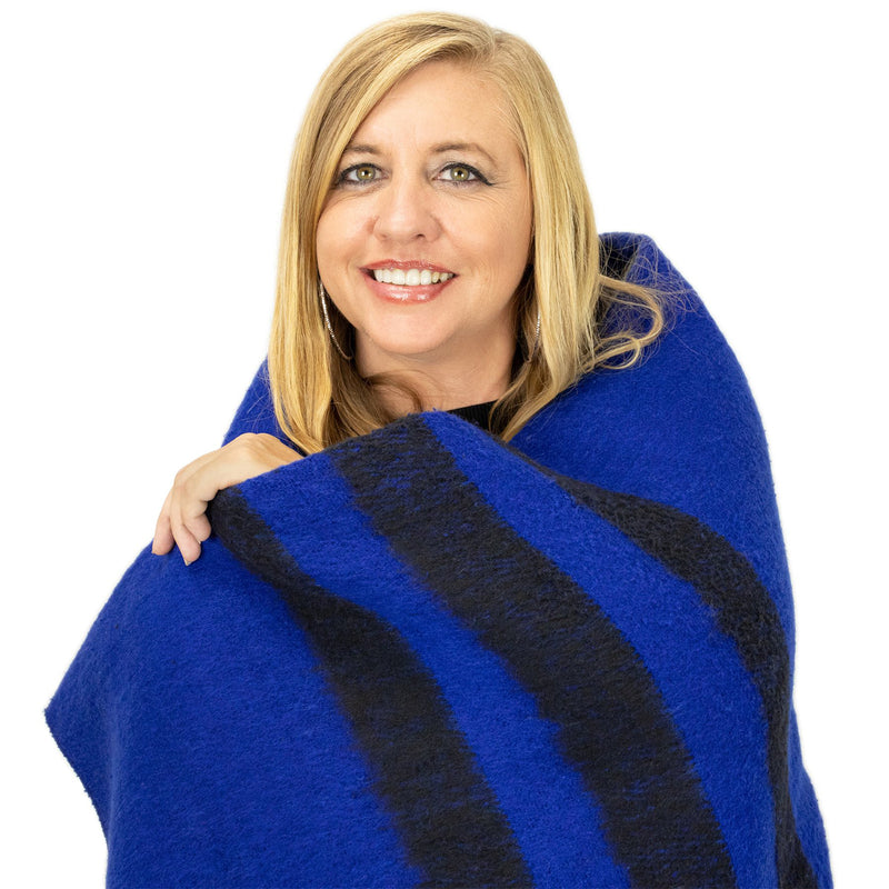 Swiss Link Military Surplus 64 x 90 Inch Solid Classic Wool Blanket, Royal Blue