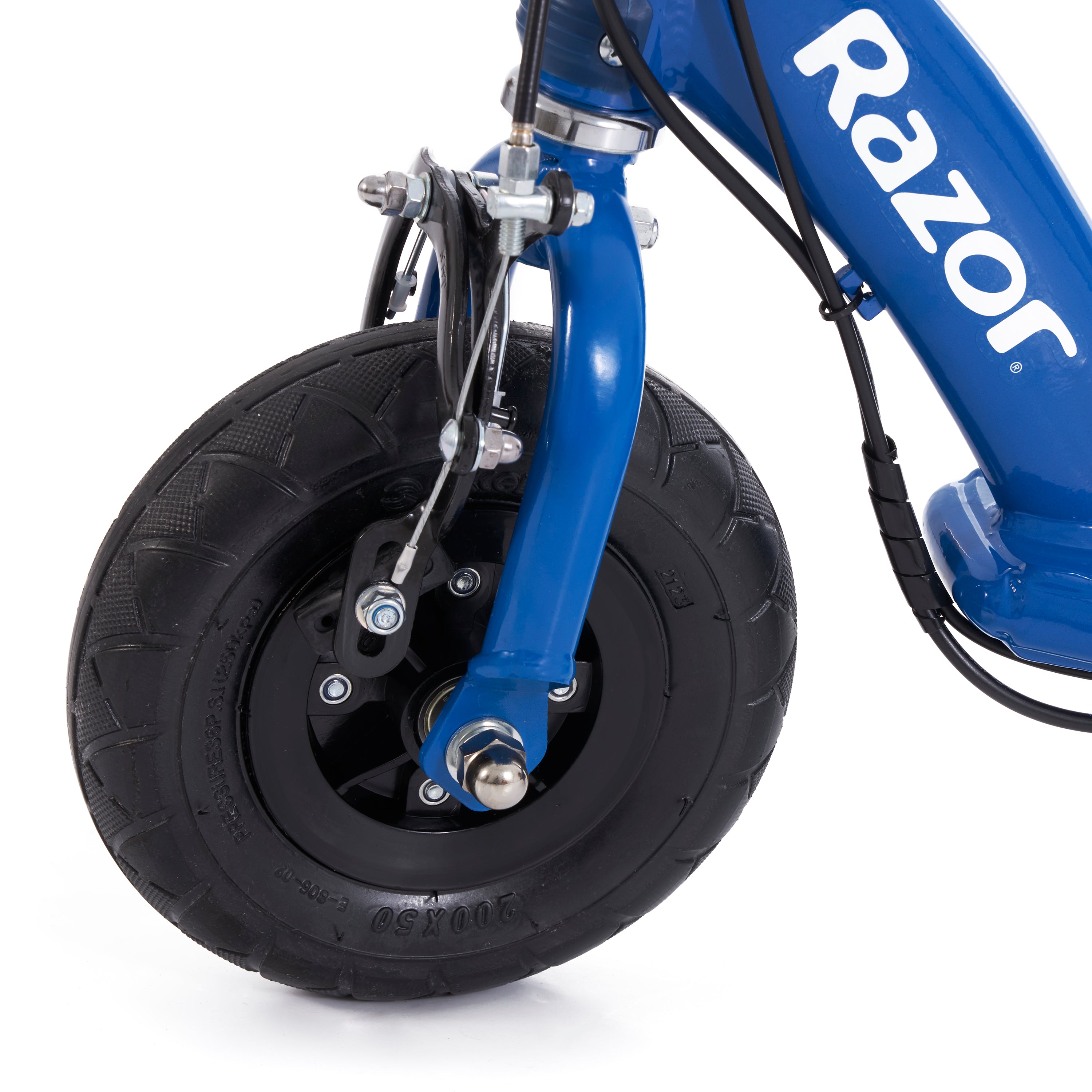 Razor E100 Kids Motorized 24V Electric Ride-On Scooter w/ Helmet and Pads, Blue