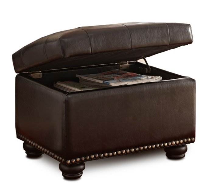 Convenience Concepts 5th Avenue Leather Storage Ottoman - Espresso - Damaged