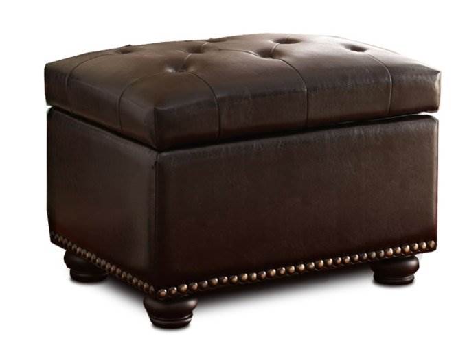 Convenience Concepts 5th Avenue Leather Storage Ottoman - Espresso - Damaged