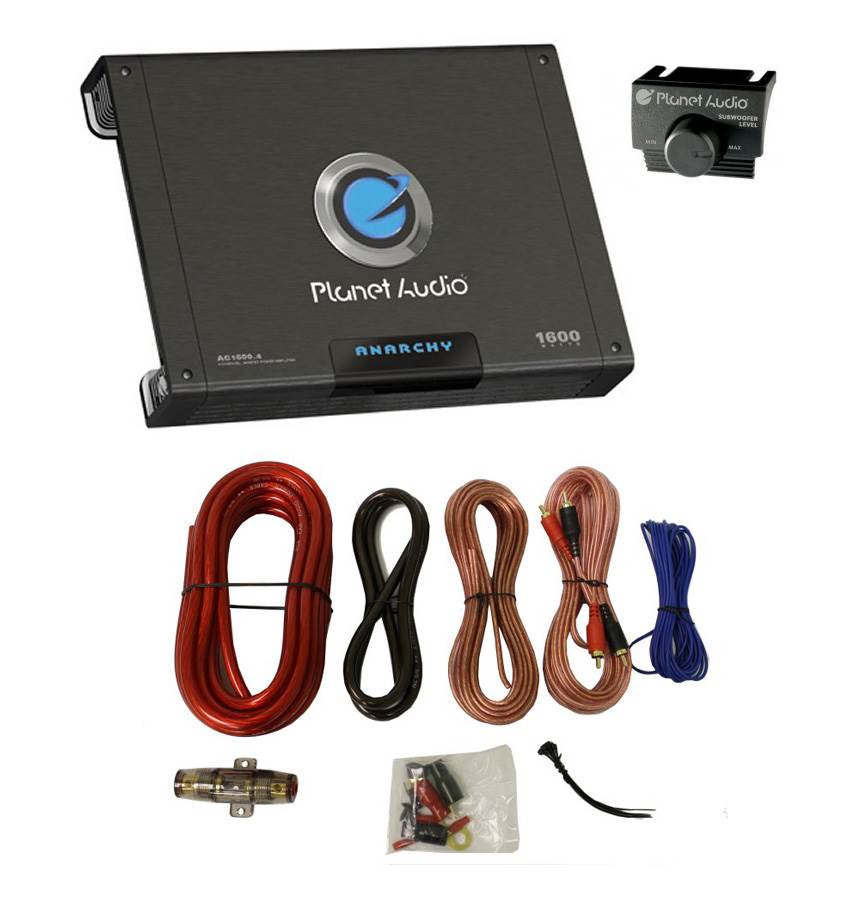 PLANET AUDIO AC1600.4 1600W 4 Ch Car Amplifier AC16004 + 4 Gauge Amp Install Kit
