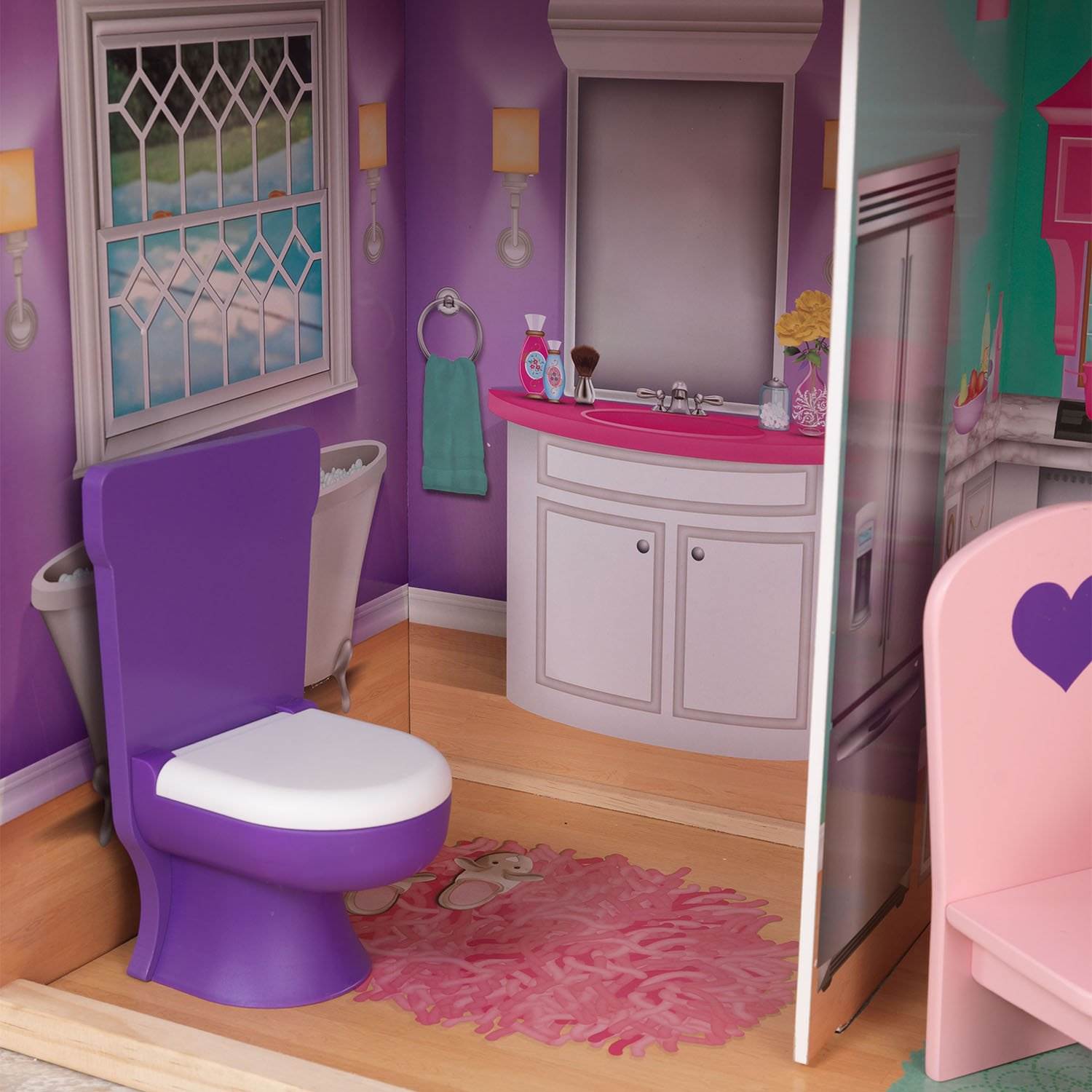 KidKraft 18-Inch Colorful Dollhouse Doll Manor with Jumbo Furniture | 65830