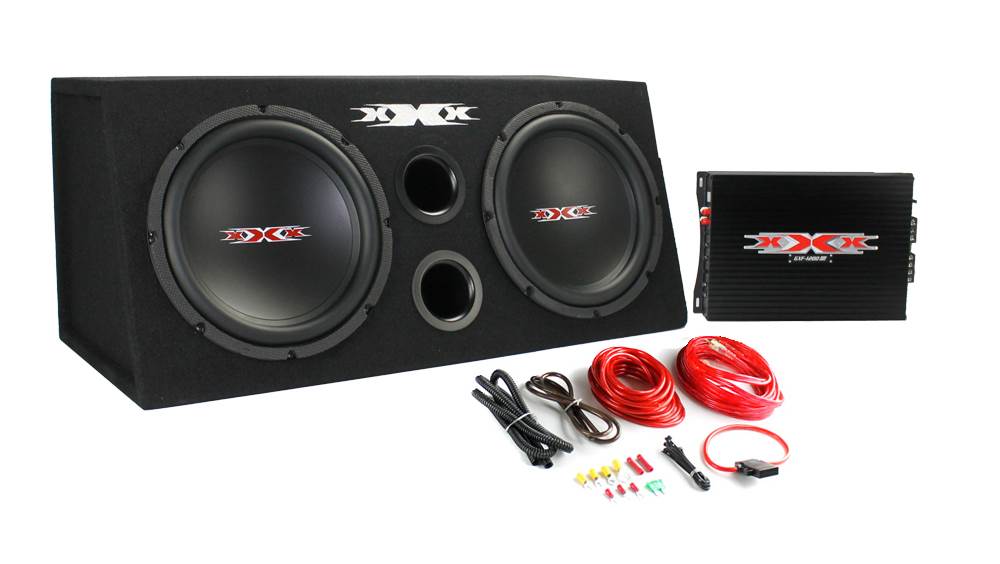 XXX XBX-1000B 10" 1000W Car Subs+Amplifier+Amp Kit+Sub Box Enclosure - Open Box