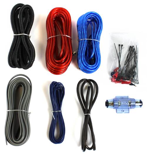 BOSS R1002 200W 2-Channel RIOT Car Audio Power Amplifier Amp + 8 Gauge Amp Kit - VMInnovations