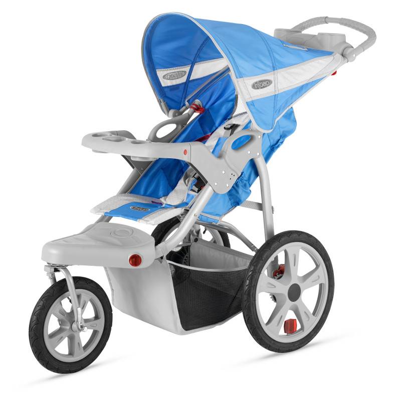 InStep Safari Single Swivel Wheel Baby Jogging Stroller Blue | AR190 - Open Box
