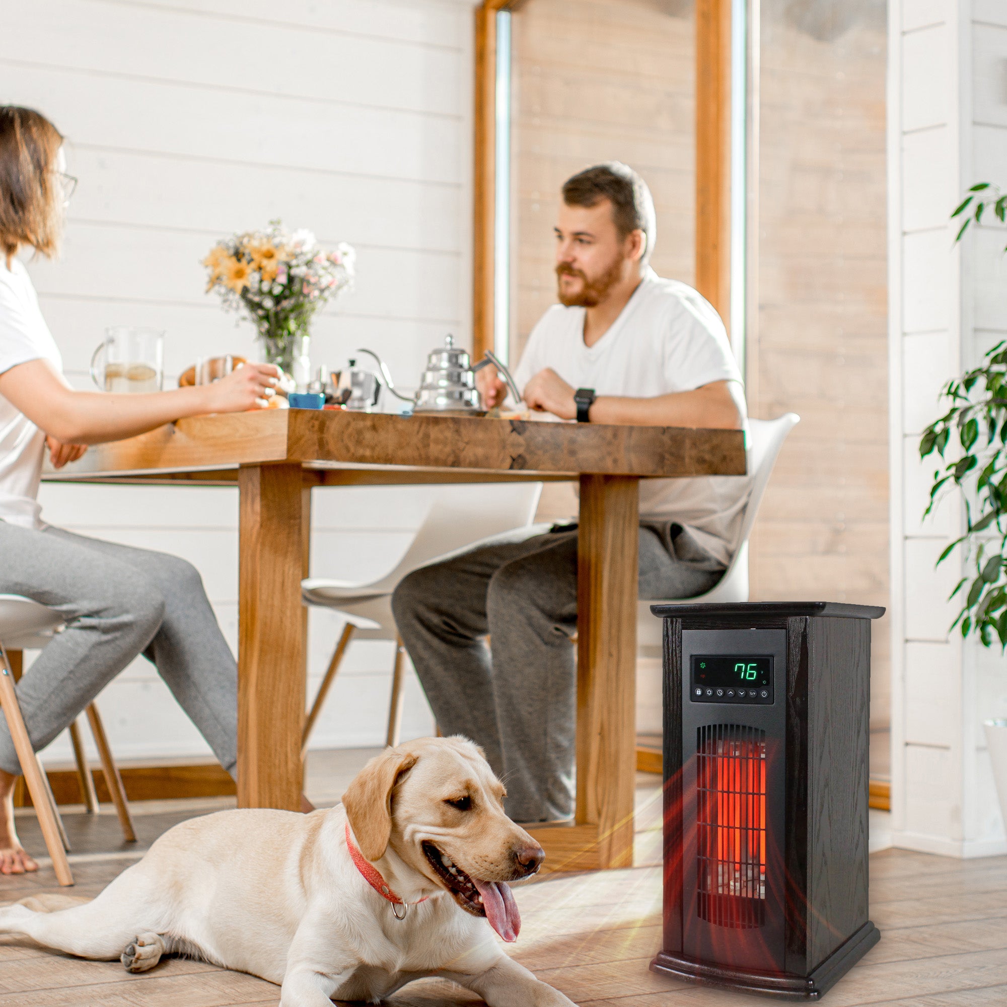 LifeSmart Electric Tower Heater, Portable Infrared Quartz Space Heater, 1500W - VMInnovations