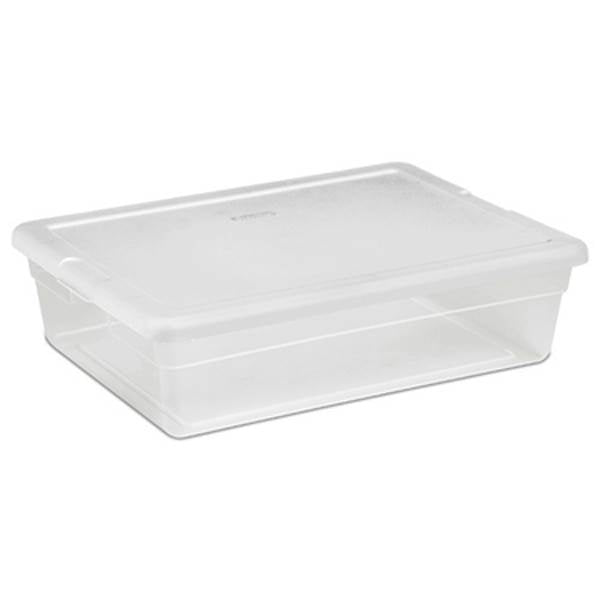 Sterilite Single Lidded 28 Quart Clear Bin Storage Box Tote Container (Open Box)